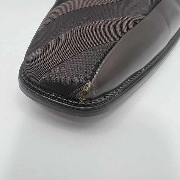 Bolano 185-065 Brown Striped Satin Upper Square Toe Derby Mens 8.5 Dress Shoes - Picture 9 of 9